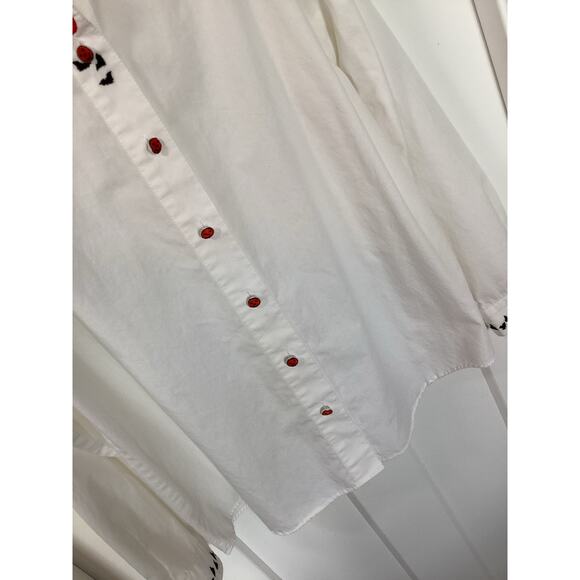 Vintage Karen Scott Women's Halloween Embroidered Button Down Shirt White‎ Small - Picture 3 of 12
